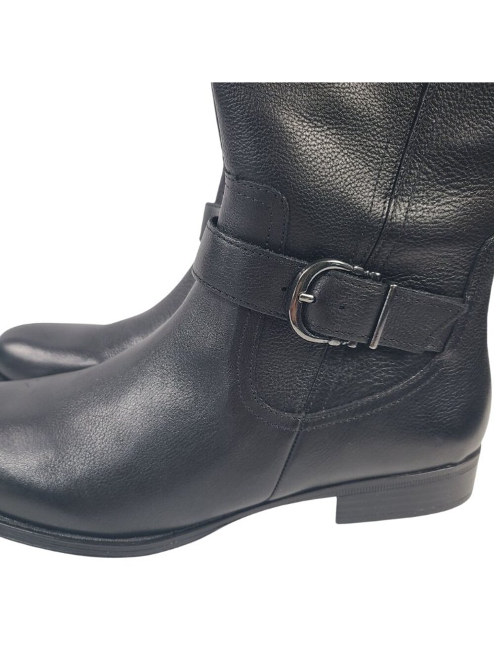 New Naturalizer Black Wide Calf Knee-High Leather Riding Boots Women's Size 11 M - Picture 4 of 8